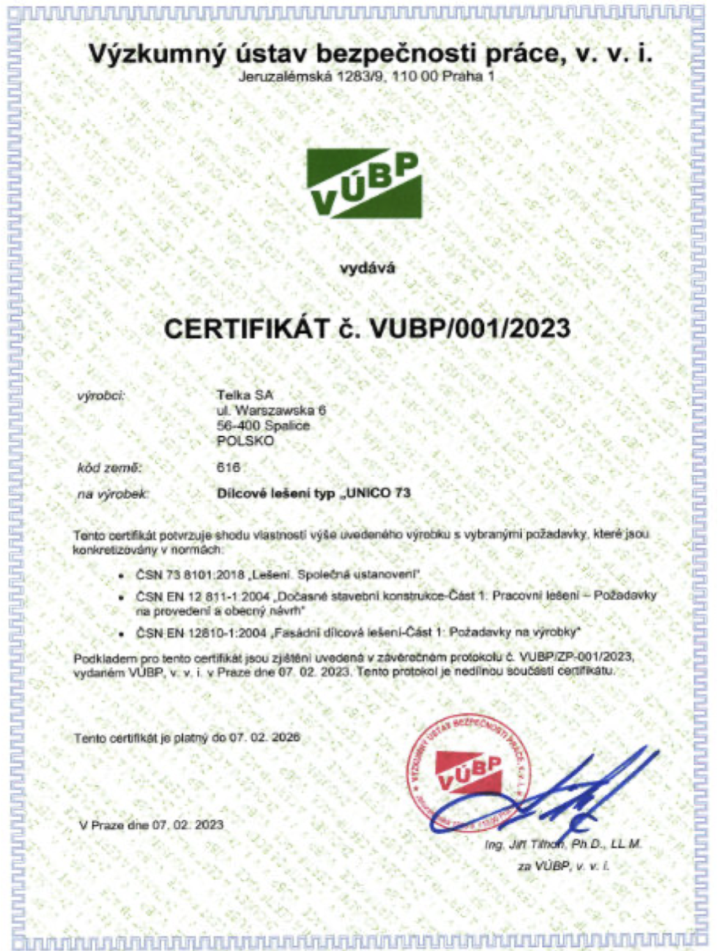 Certifikát ISO